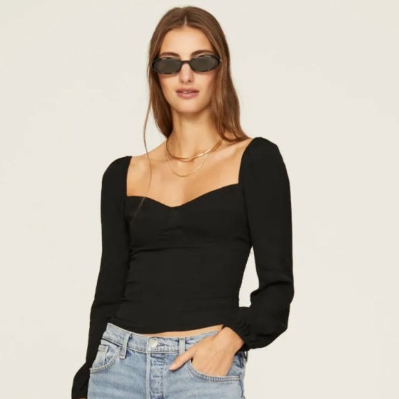 Reformation Tops - REFORMATION Reign Black Top Size 2